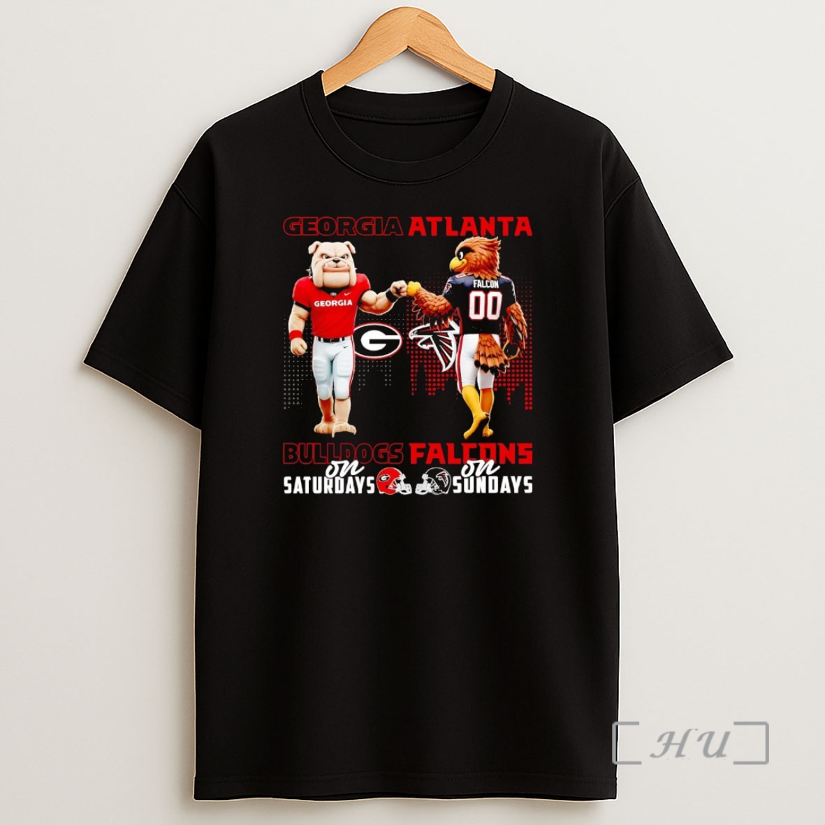 Officials Georgia Bulldogs On Saturdays Atlanta Falcons On Sundays Mascot Premium Shirt Sweatshirt Tee