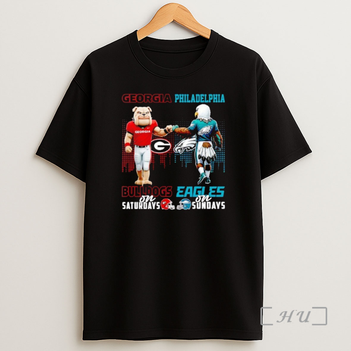 Officials Georgia Bulldogs On Saturdays Vs Philadelphia Eagles On Sundays Gameday Mascot Shirt Sweatshirt Tee
