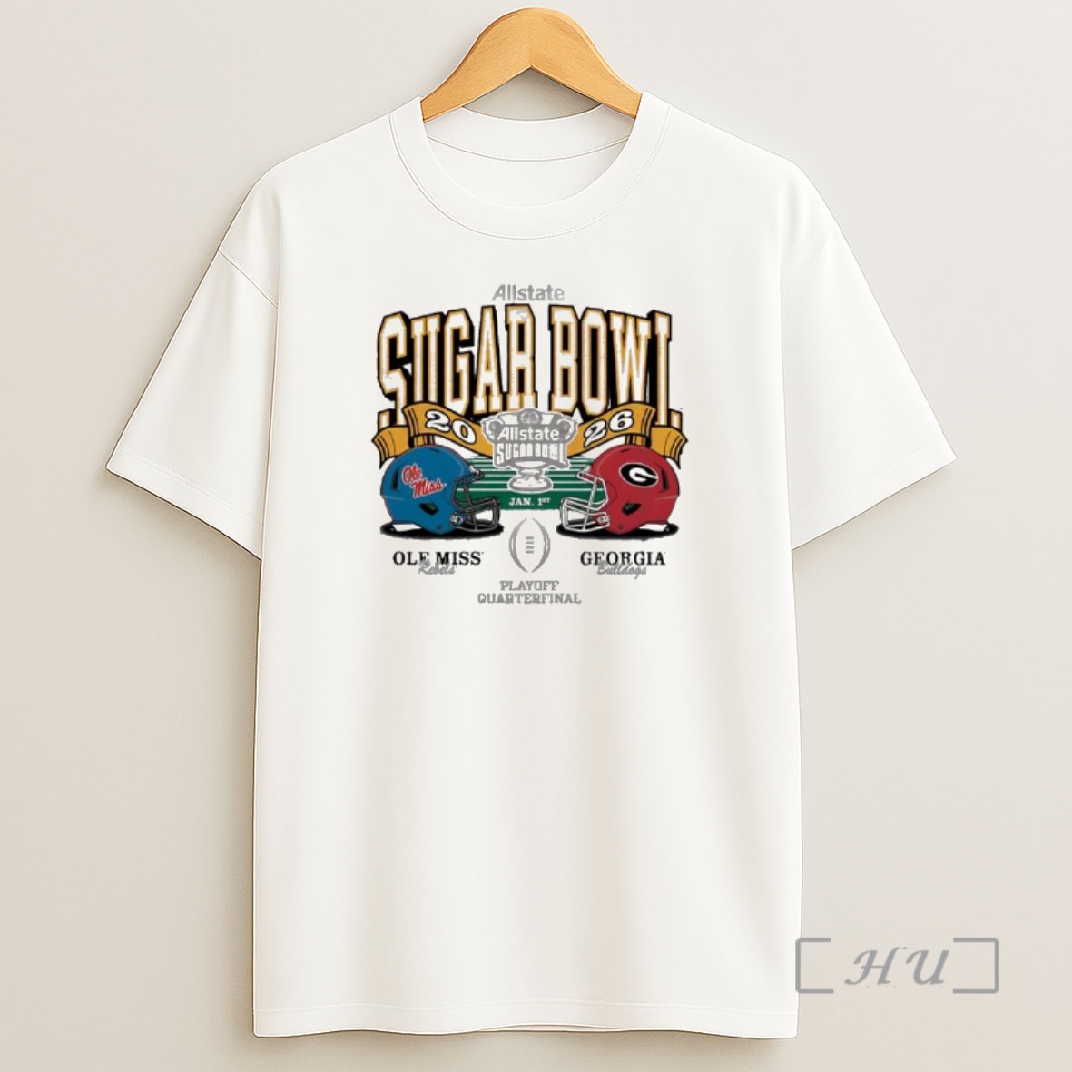 Officials Georgia Bulldogs Vs Ole Miss Rebels 2026 Sugar Bowl Helmets Shirt Sweatshirt Tee