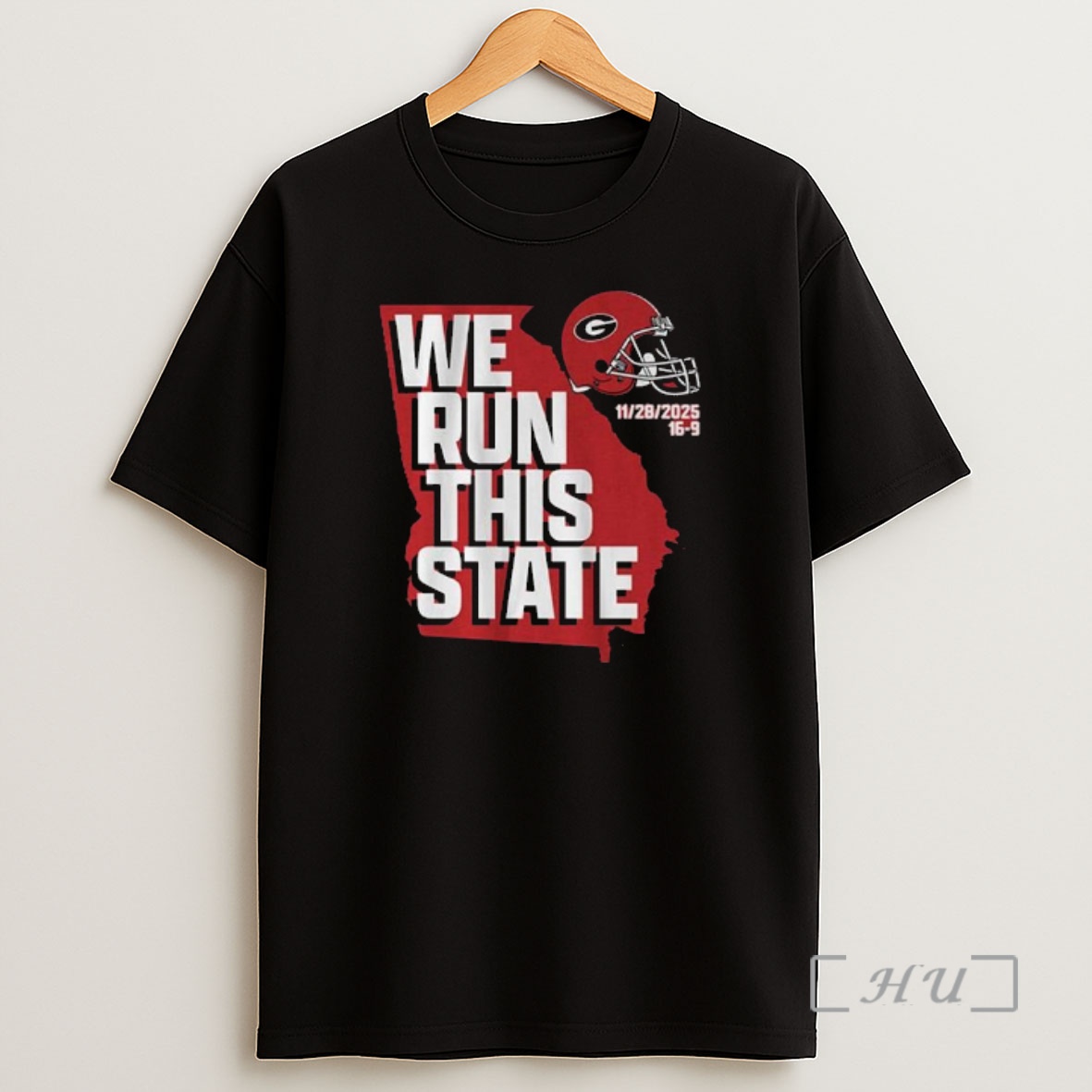 Officials Georgia Football We Run This State 2025 Score 16 9 Premium Shirt Sweatshirt Tee