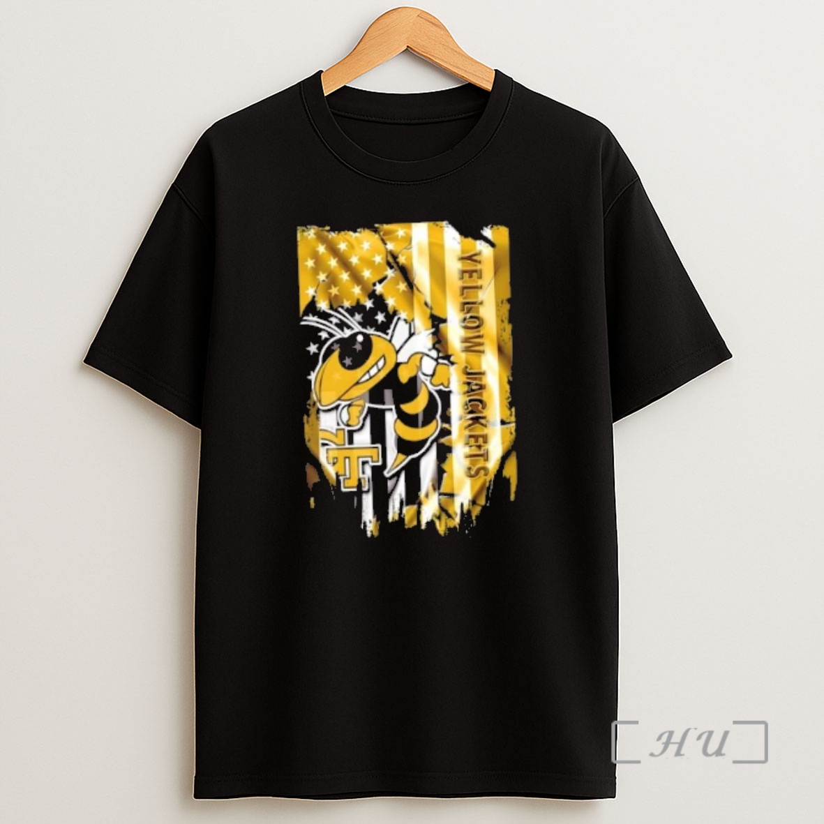Officials Georgia Tech Yellow Jackets Football X American Flag Shirt Sweatshirt Tee