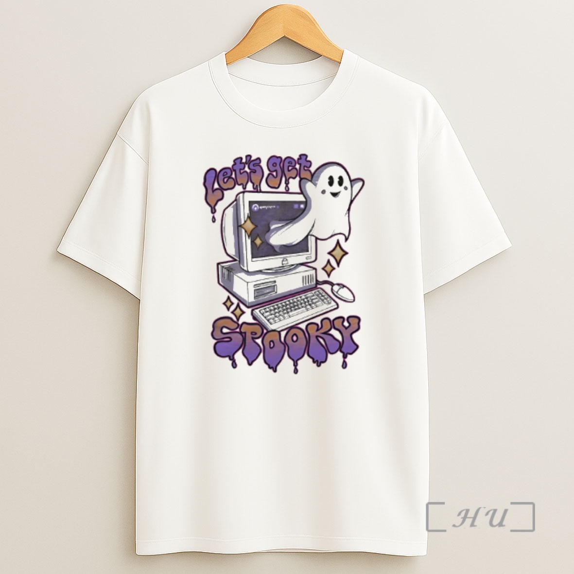 Officials Ghost Computer Haloween Lets Get Spooky Premium Shirt Sweatshirt Tee