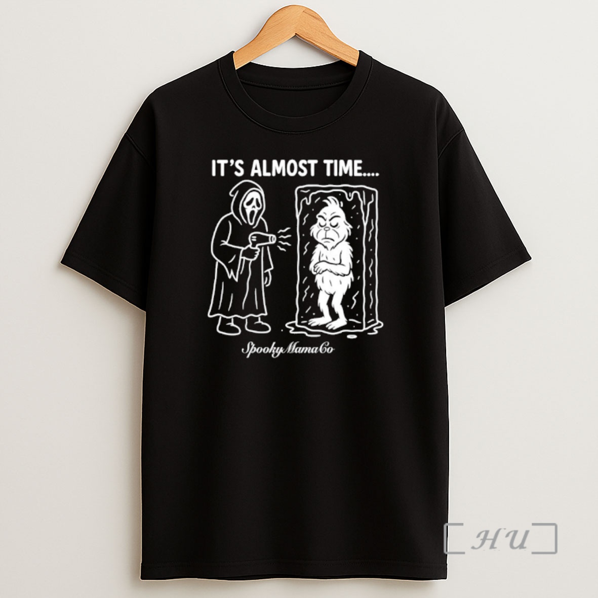 Officials Ghostface And Grinch Its Almost Time Spooky Mama Co Premium Shirt Sweatshirt Tee