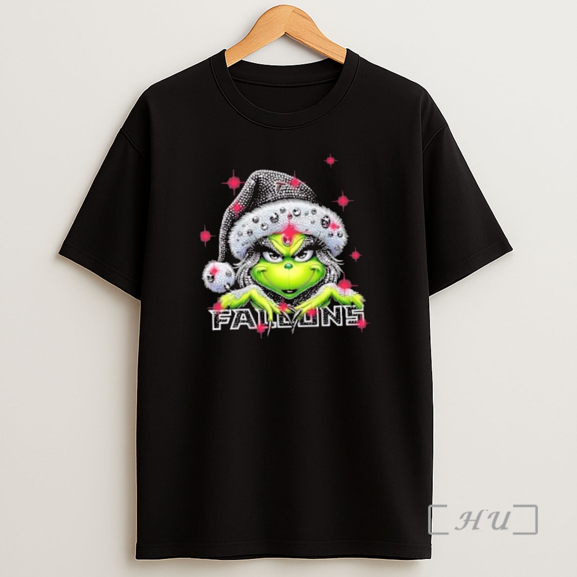 Officials Glitter Diamond Grinch Girl X Atlanta Falcons Football Graphic Shirt Sweatshirt Tee