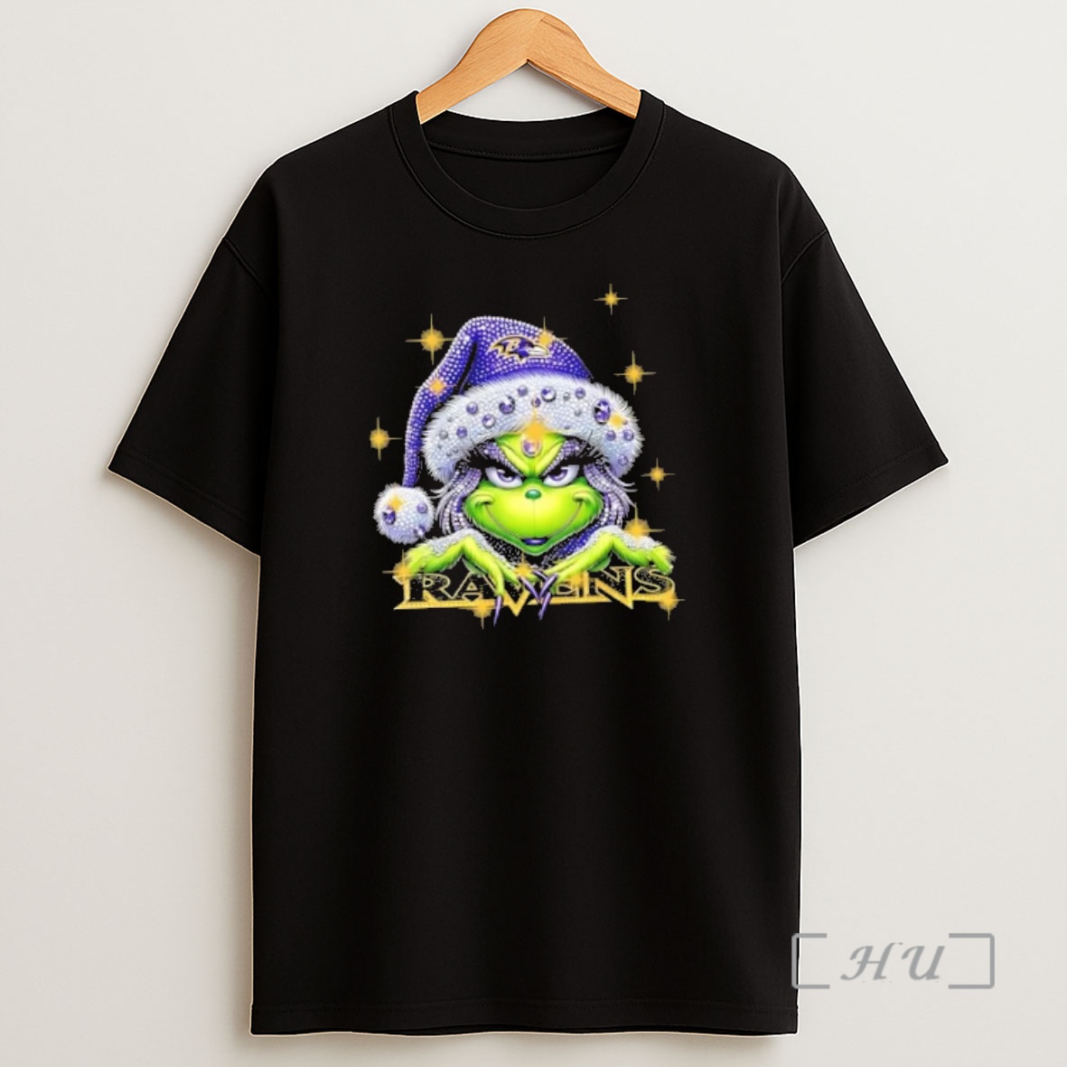 Officials Glitter Diamond Grinch Girl X Baltimore Ravens Football Graphic Shirt Sweatshirt Tee