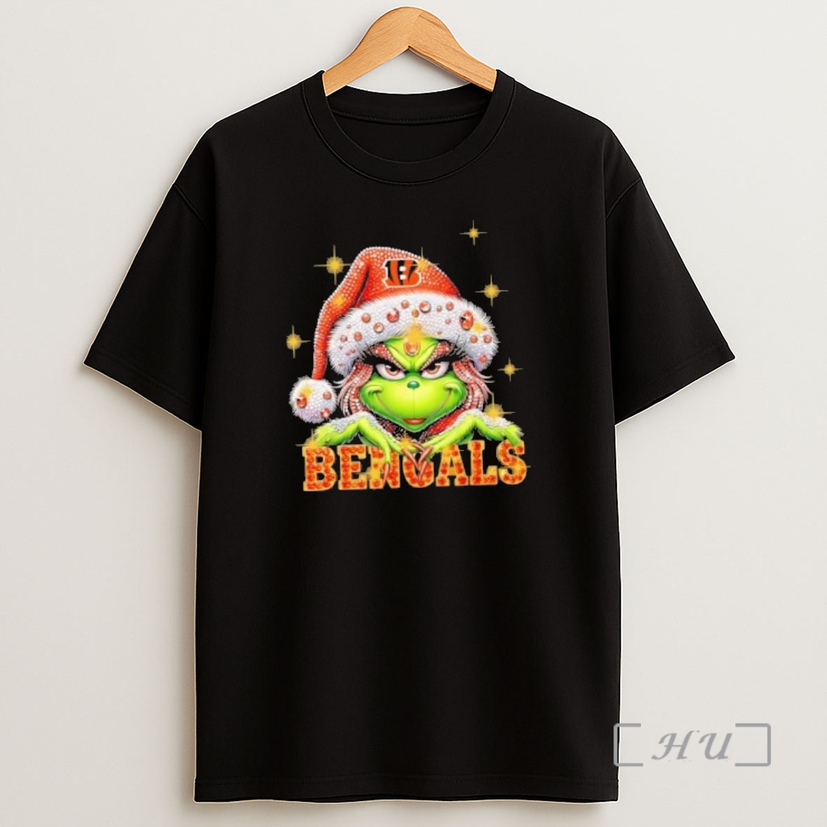 Officials Glitter Diamond Grinch Girl X Cincinnati Bengals Football Graphic Shirt Sweatshirt Tee
