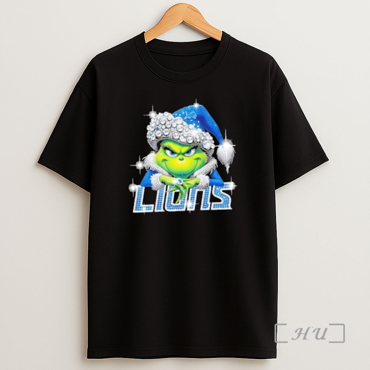 Officials Glitter Diamond Grinch Girl X Detroit Lions Football Graphic Shirt Sweatshirt Tee