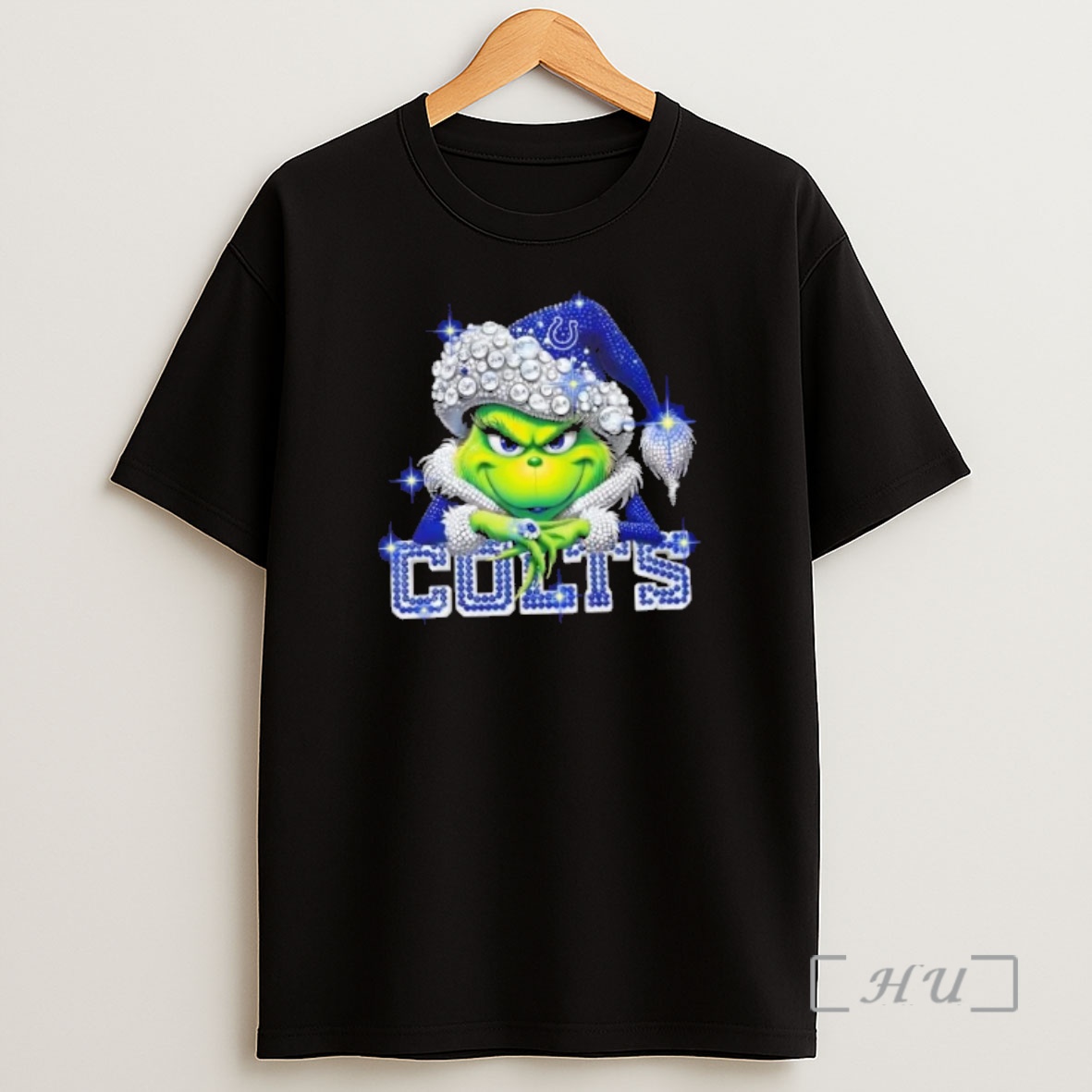 Officials Glitter Diamond Grinch Girl X Indianapolis Colts Football Graphic Shirt Sweatshirt Tee