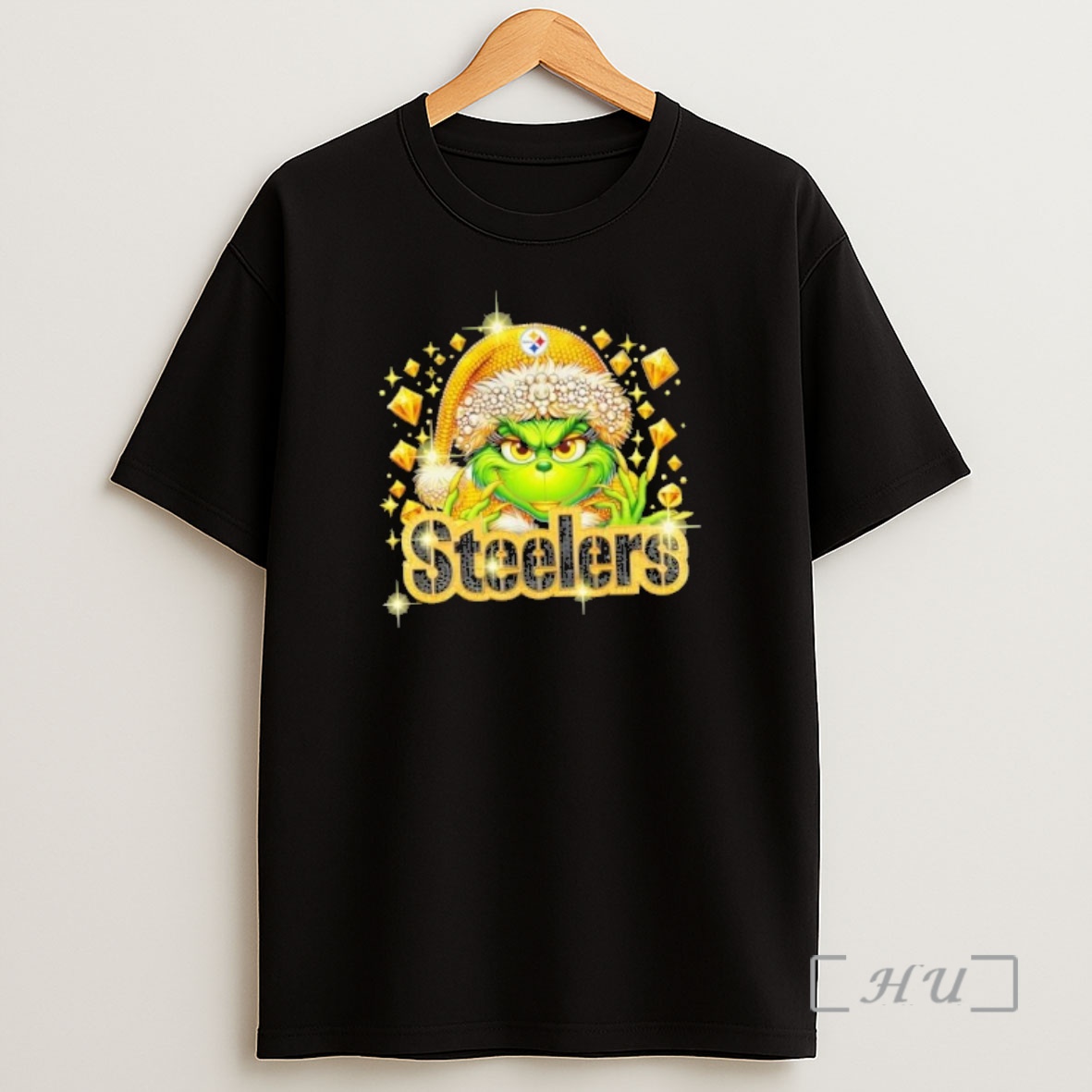 Officials Glitter Diamond Grinch Girl X Pittsburgh Steelers Football Graphic Shirt Sweatshirt Tee
