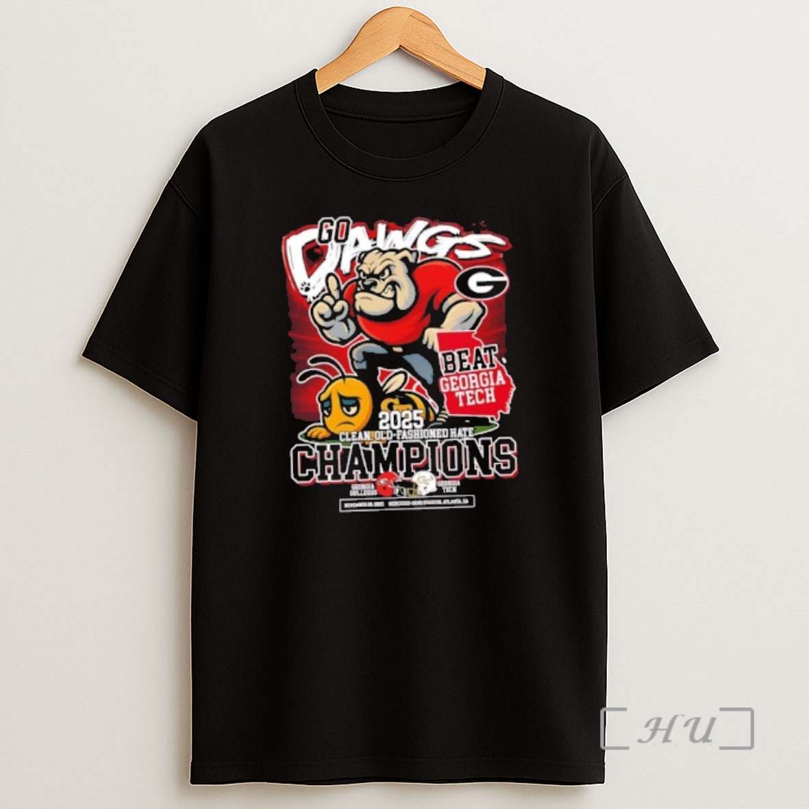 Officials Go Dawgs Georgia Bulldogs Beat Georgia Tech Yellow Jackets 2025 Clean Old Fashioned Hate Champions Premium Shirt Sweatshirt Tee