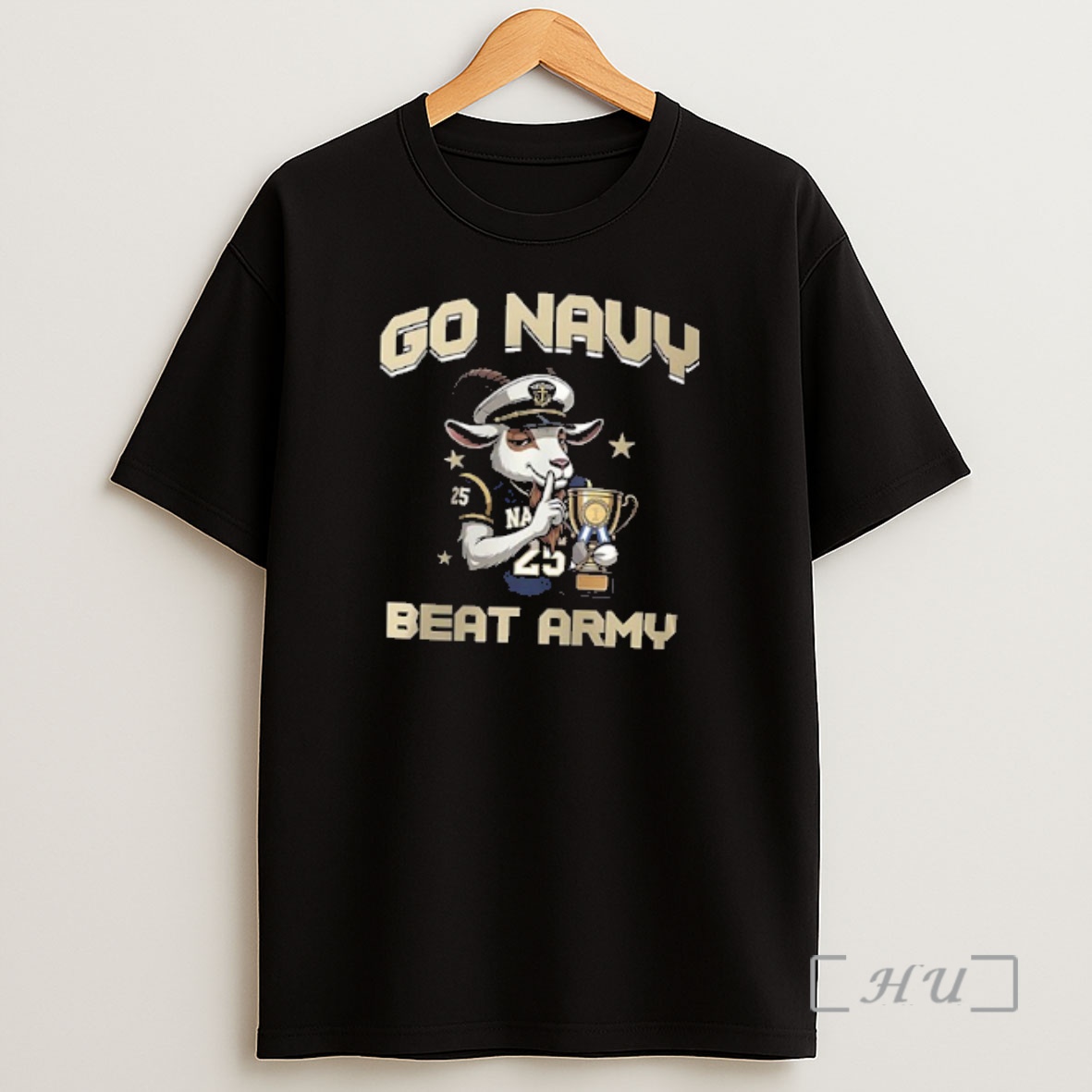 Officials Go Navy Navy Midshipmen Beat Army Goat Cic Trophy 2 Sided Shirt Sweatshirt Tee