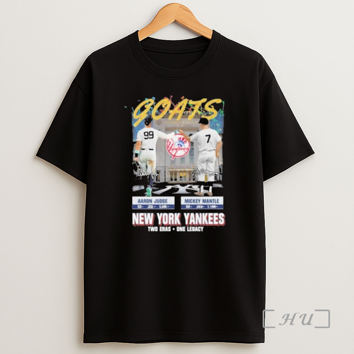 Officials Goats Aaron Judge X Mickey Mantle New York Yankees Two Ears One Legacy Premium Shirt Sweatshirt Tee