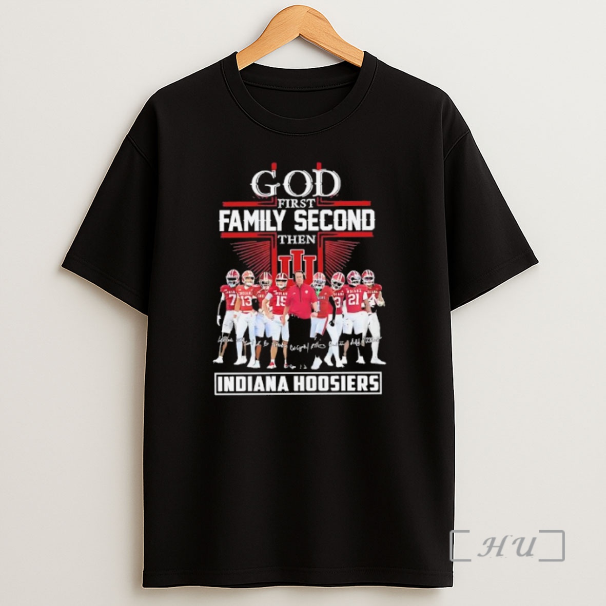 Officials God First Family Second Then Indiana Hoosiers Basketball Signature Shirt Sweatshirt Tee