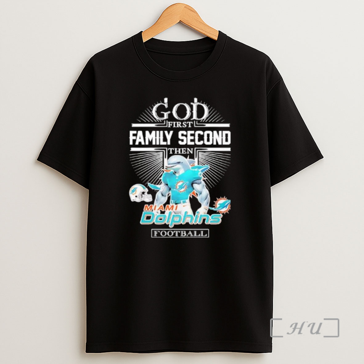 Officials God First Family Second Then Miami Dolphins Football Graphic Shirt Sweatshirt Tee