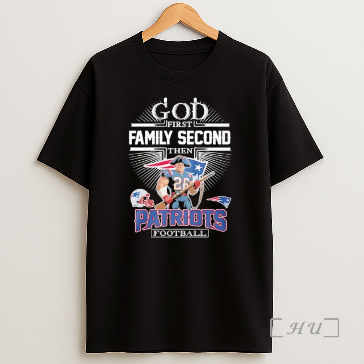 Officials God First Family Second Then New England Patriots Football Graphic Shirt Sweatshirt Tee