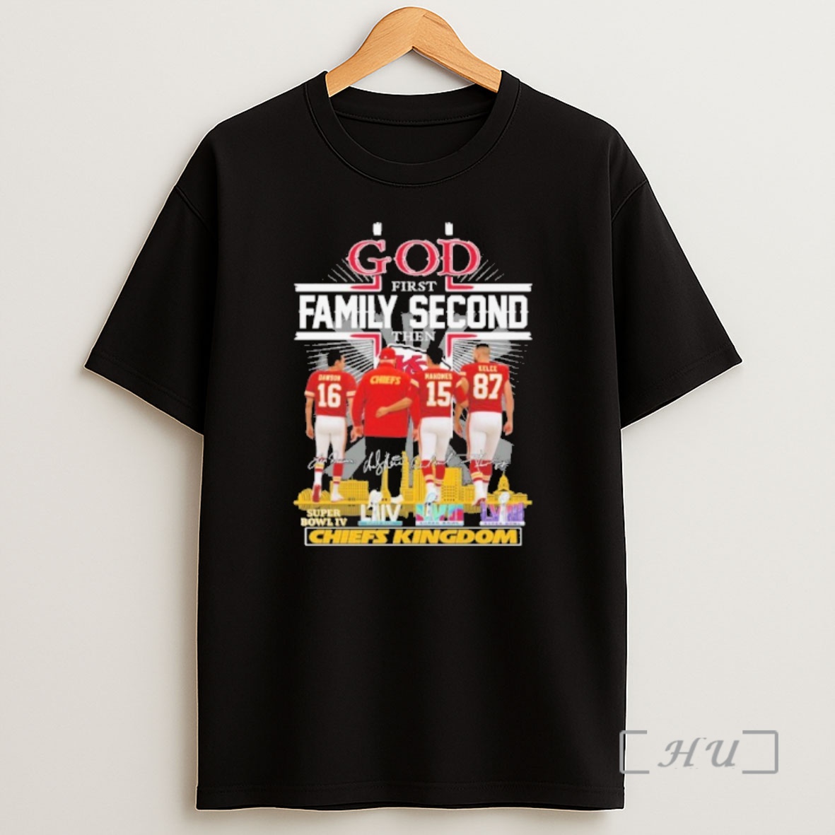 Officials God First Family Second Then Player Signature Chiefs Kingdom City Premium Shirt Sweatshirt Tee