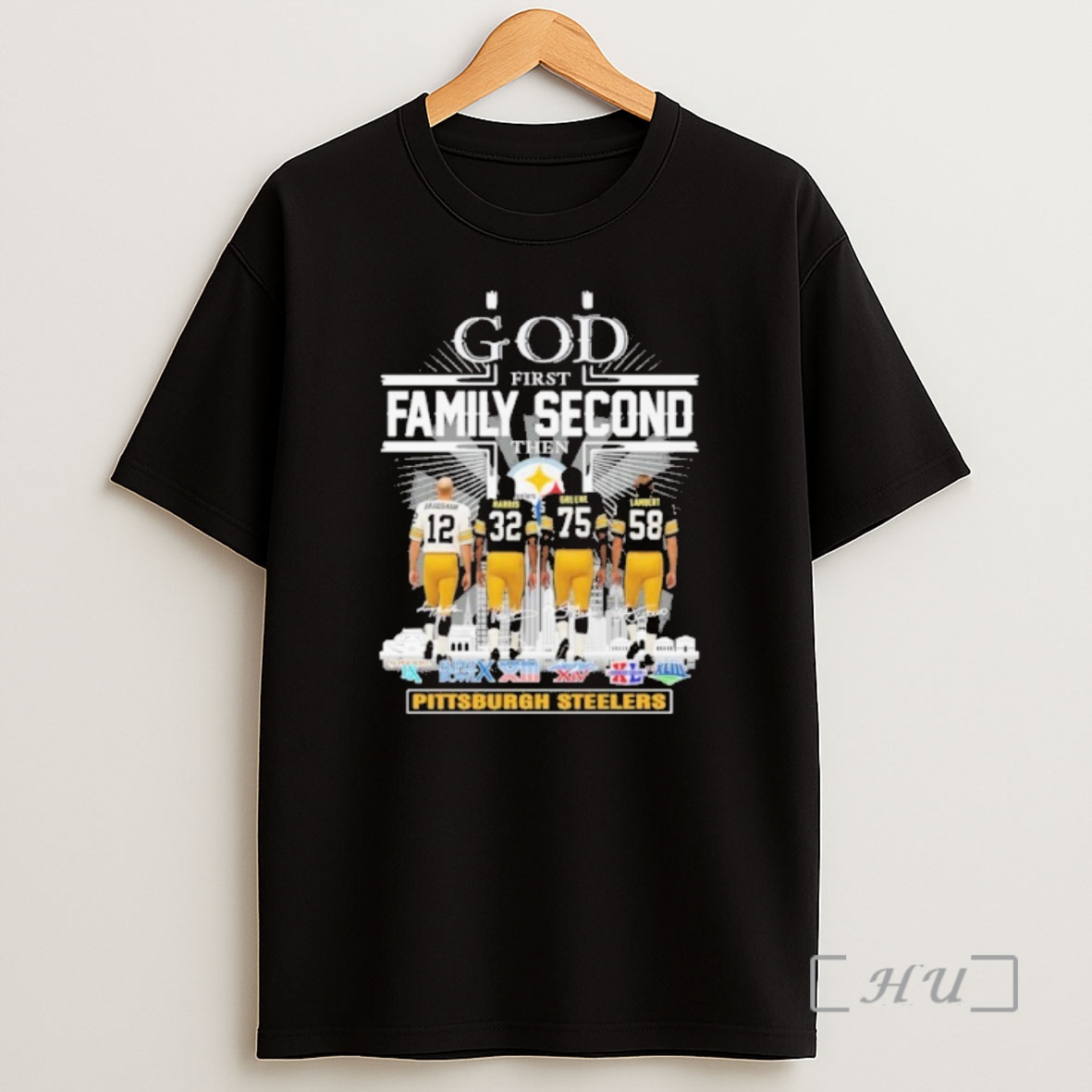 Officials God First Family Second Then Player Signature Pittsburgh Steelers City Premium Shirt Sweatshirt Tee