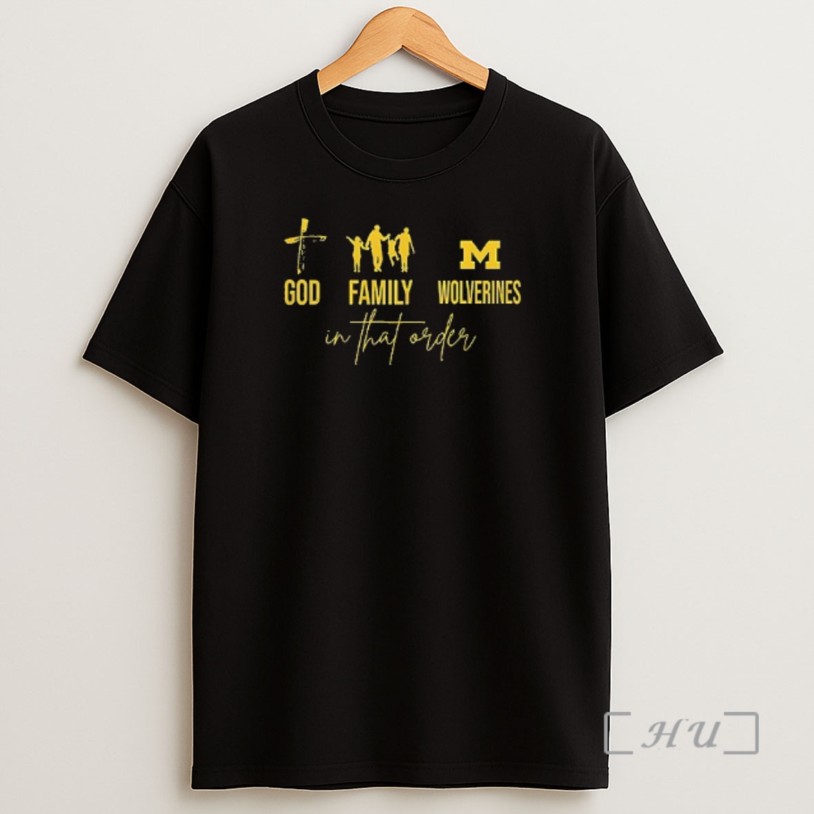 Officials God Family Michigan Wolverines In That Order Double Sided Graphic Shirt Sweatshirt Tee
