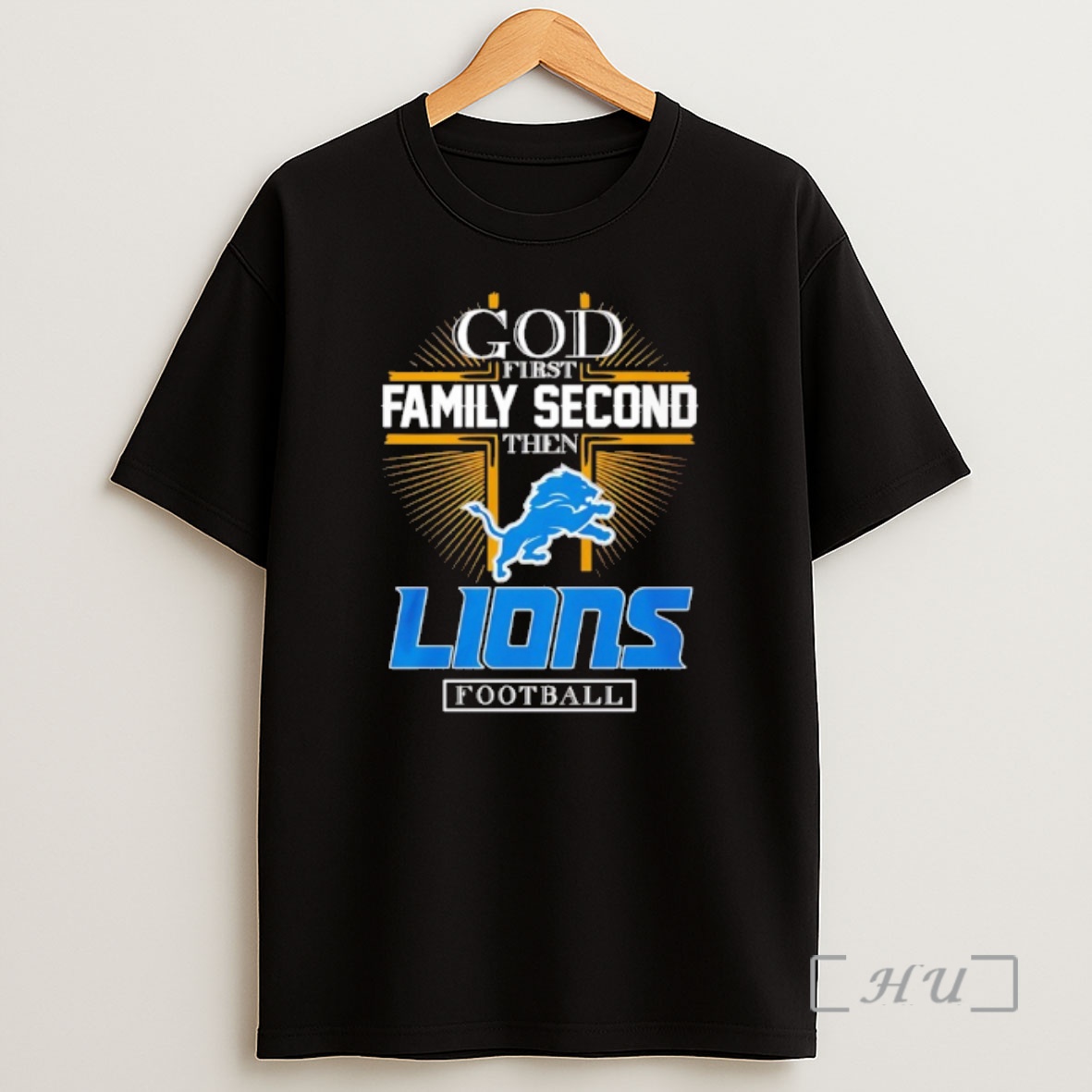 Officials God First Family Second Then Detroit Lions Football 2025 Premium Shirt Sweatshirt Tee