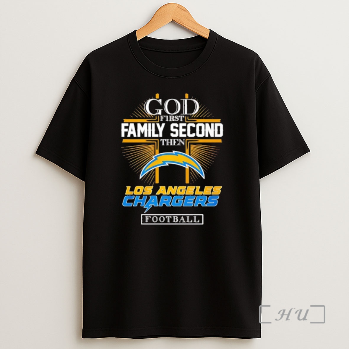 Officials God First Family Second Then Los Angeles Chargers Football 2025 Premium Shirt Sweatshirt Tee