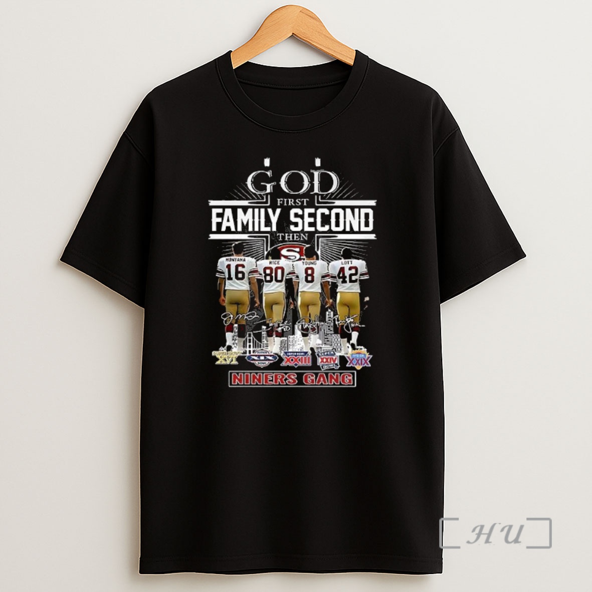 Officials God First Family Second Then Niners Gang Signature Premium Shirt Sweatshirt Tee