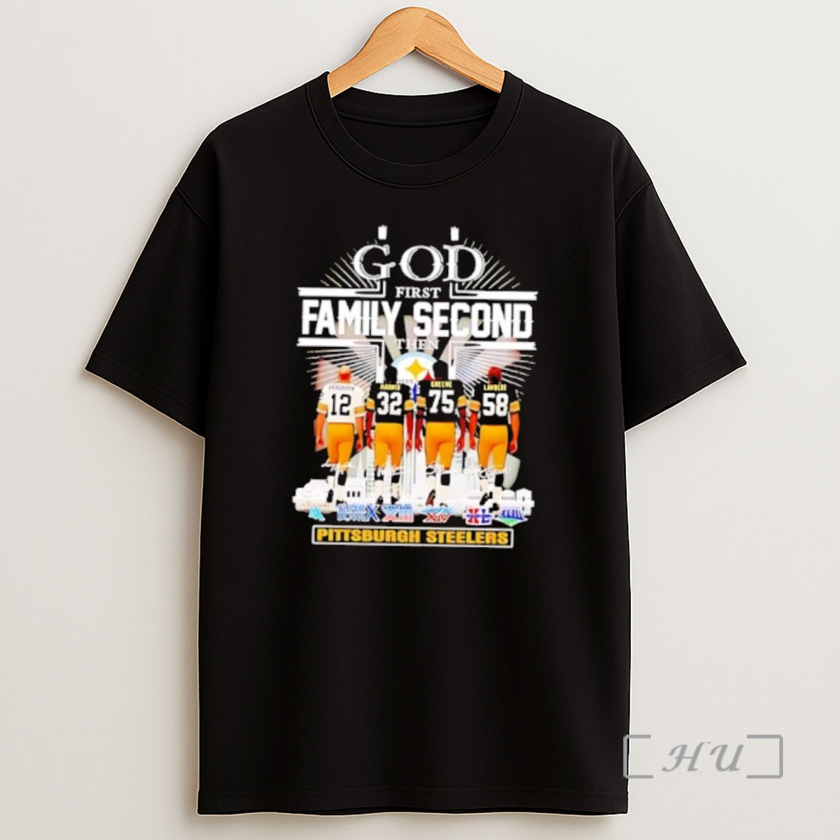 Officials God First Family Second Then Pittsburgh Steelers Players Premium Shirt Sweatshirt Tee