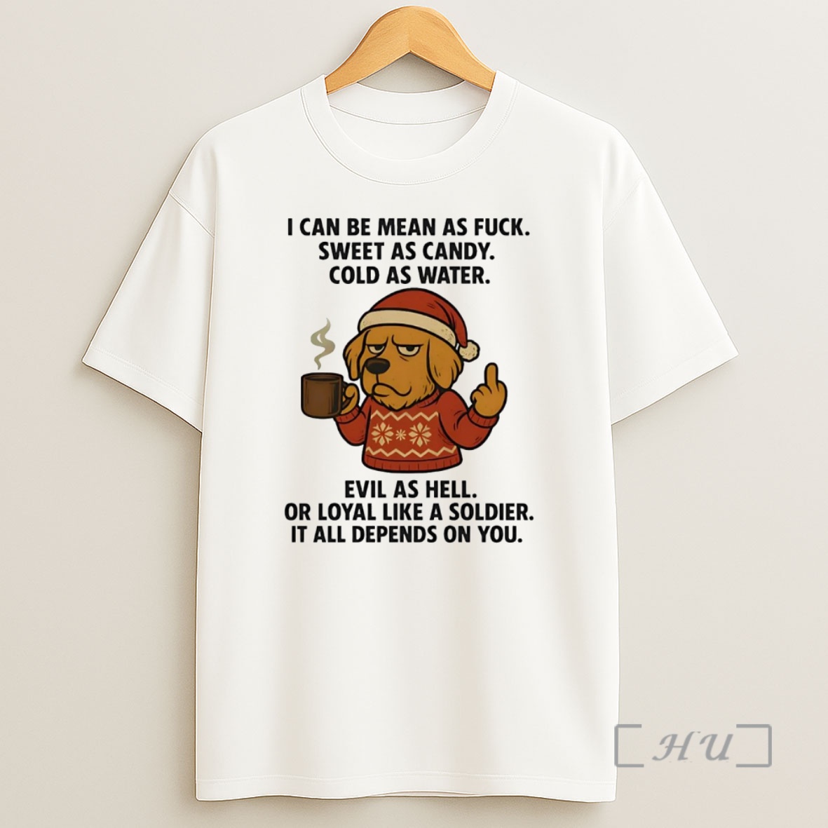 Officials Golden Retriever I Can Be Mean As Fuck It All Depends On You Christmas Premium Shirt Sweatshirt Tee