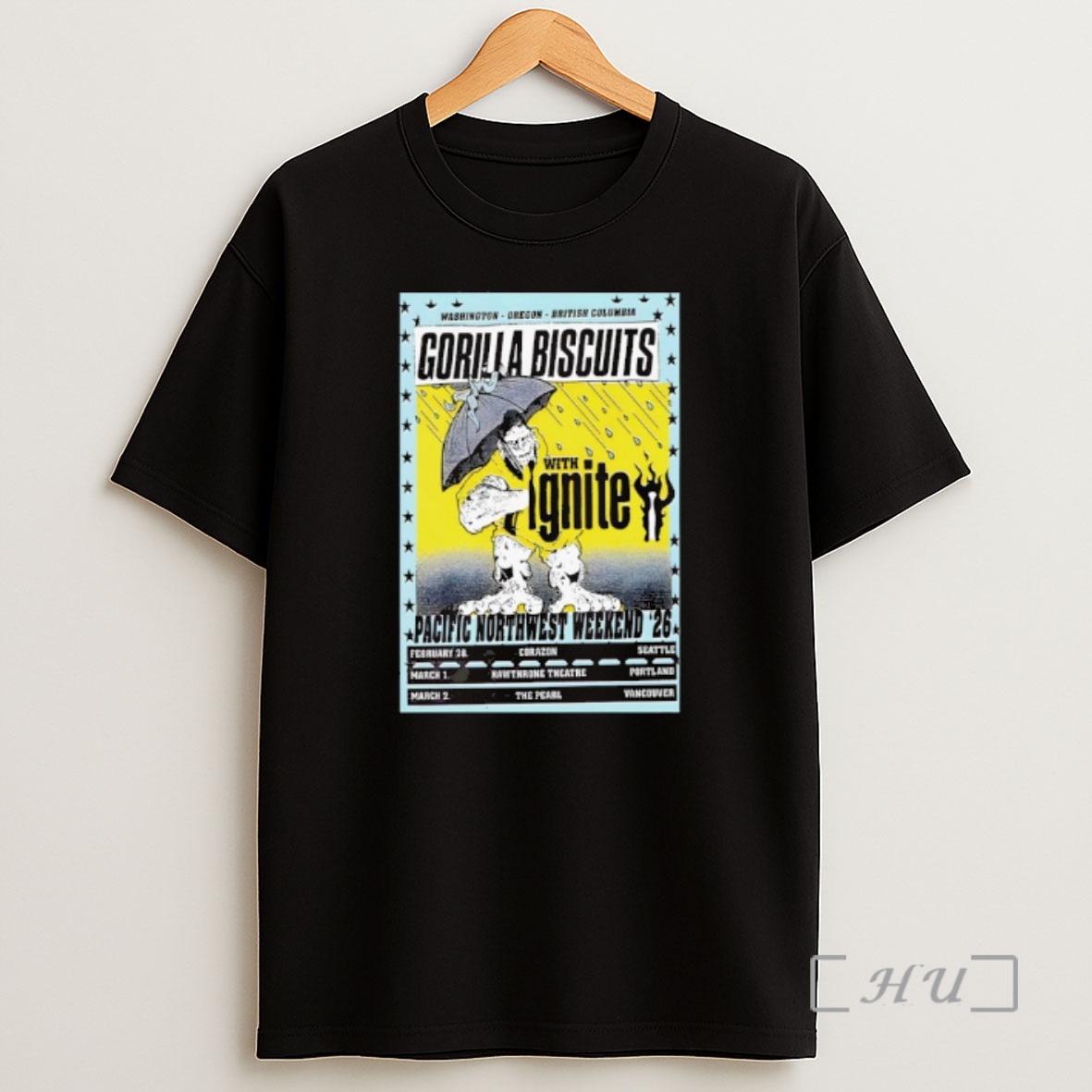 Officials Gorilla Biscuits Pacific Northwest Weekend 2026 Shows Shirt Sweatshirt Tee