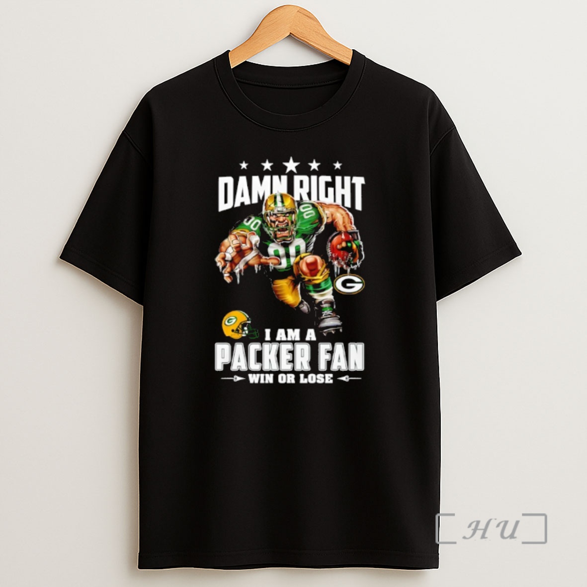 Officials Green Bay Packers Mascot Damn Right I Am A Cowboys Fan Win Or Lose Shirt Sweatshirt Tee