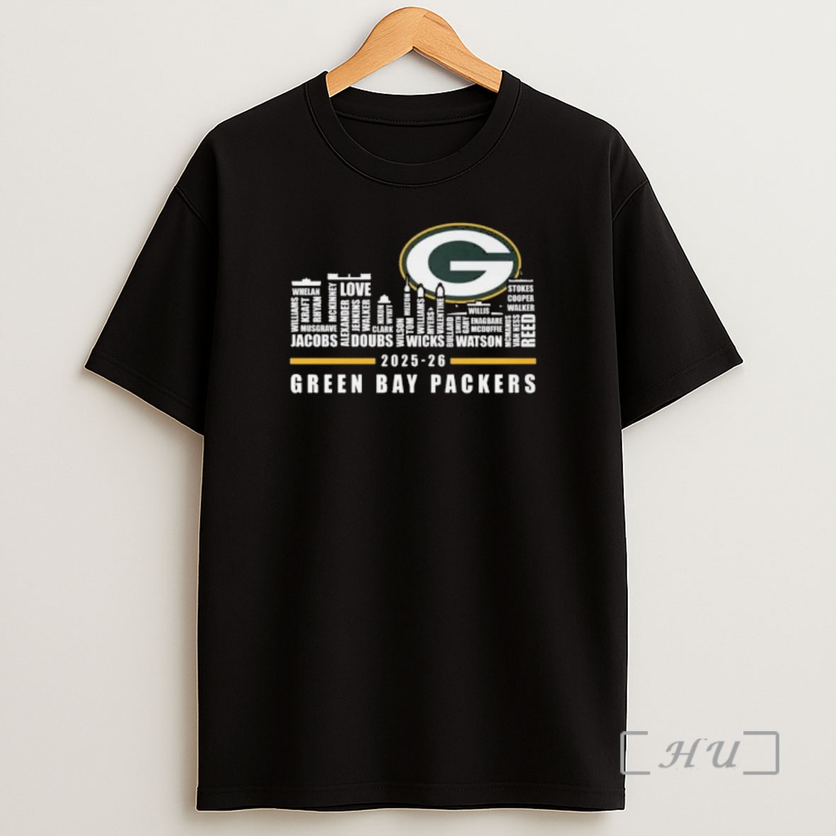 Officials Green Bay Packers Skyline Names 2025 26 Logo Shirt Sweatshirt Tee