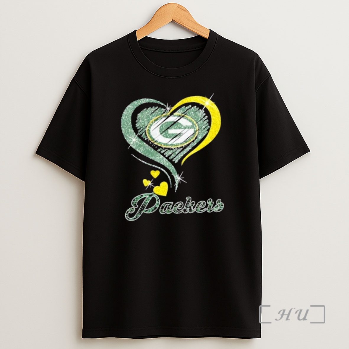 Officials Green Bay Packers Football In Glitter Heart Fans Shirt Sweatshirt Tee