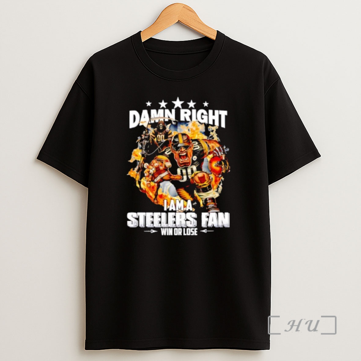 Officials Grim Reaper And Bison Pittsburgh Steelers Damn Right I Am A Steelers Fan Win Or Lose Shirt Sweatshirt Tee