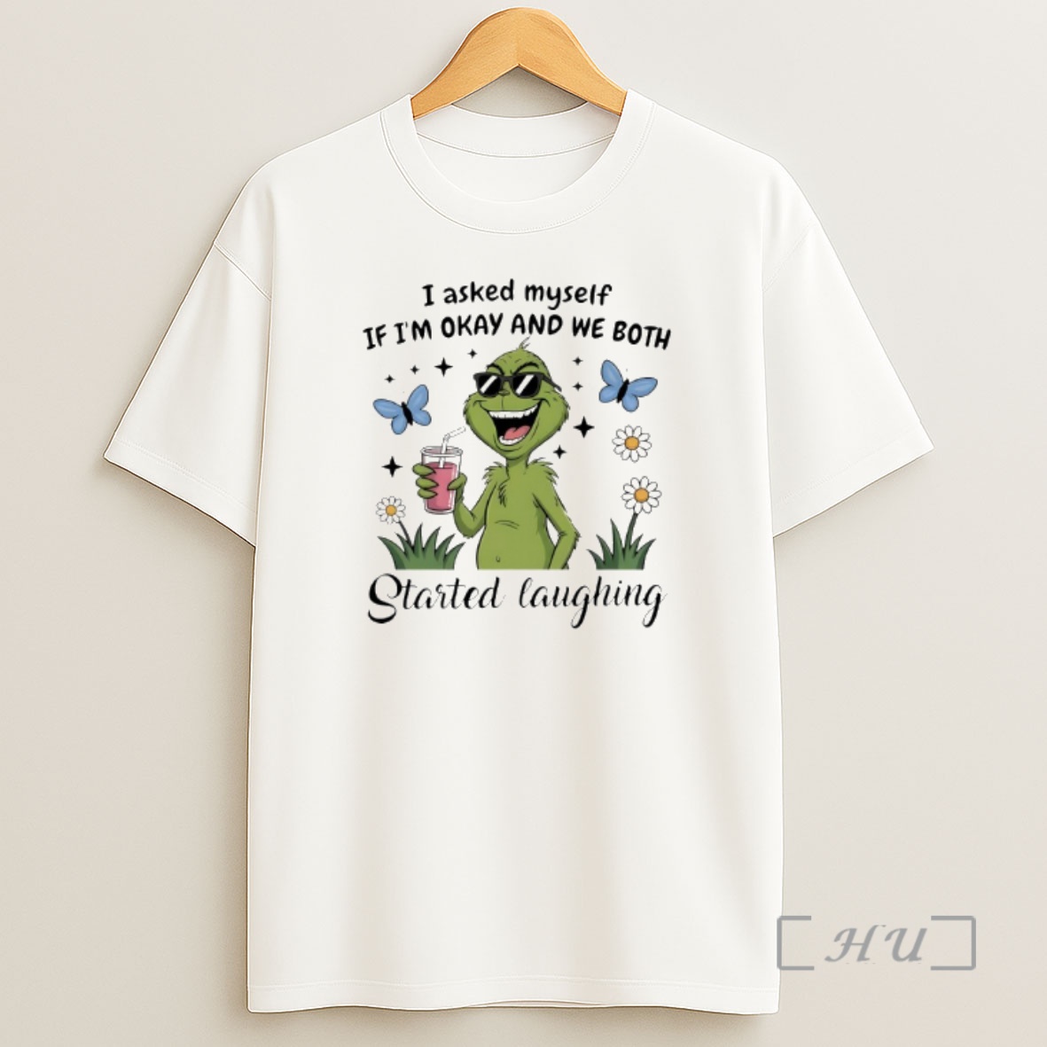 Officials Grinch I Asked Myself If Im Okay And We Both Started Laughing Shirt Sweatshirt Tee