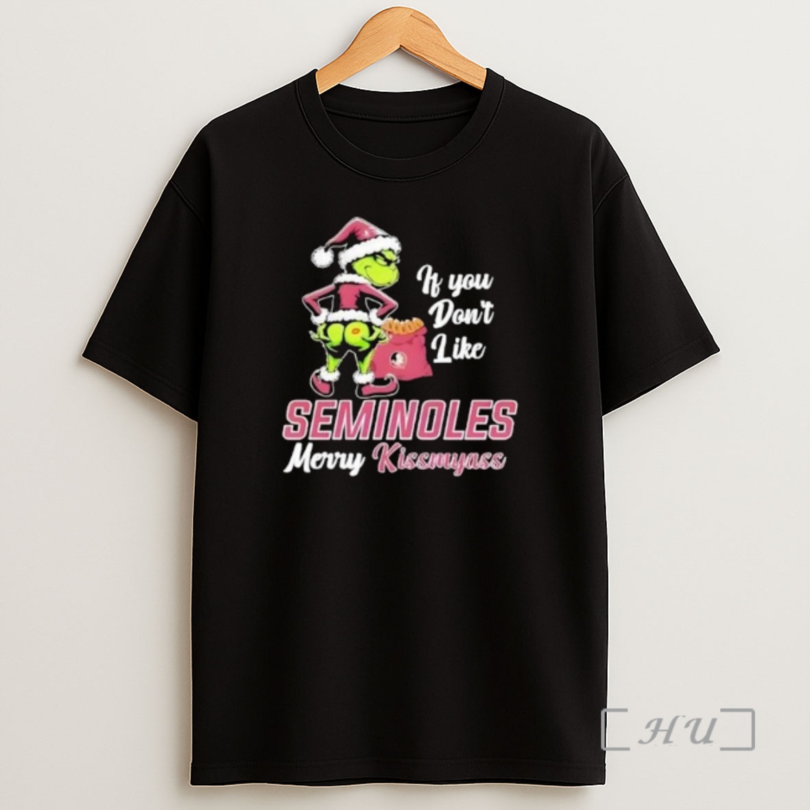 Officials Grinch If You Dont Like Florida State Seminoles Merry Kissmyass Circle Black Shirt Sweatshirt Tee