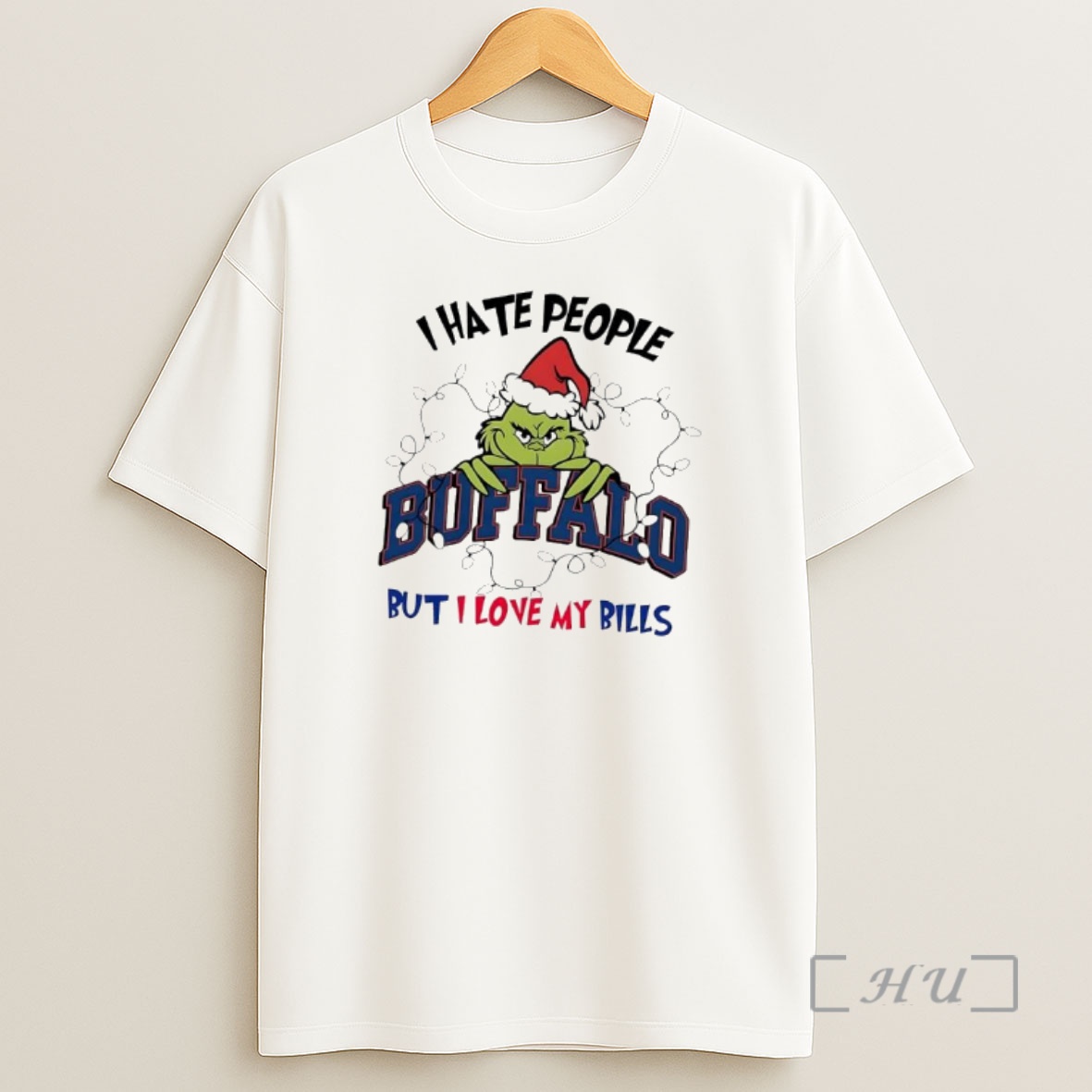 Officials Grinch Santa I Hate People But I Love My Buffalo Bills Shirt Sweatshirt Tee