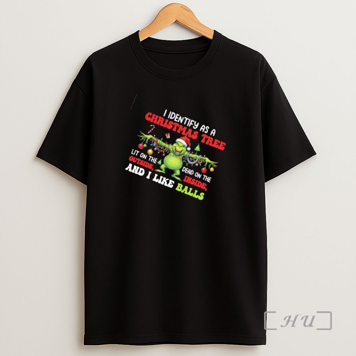Officials Grinch Santa I Identify As A Christmas Tree Dead On The Inside Lit On The Outside And I Like Balls Christmas Shirt Sweatshirt Tee