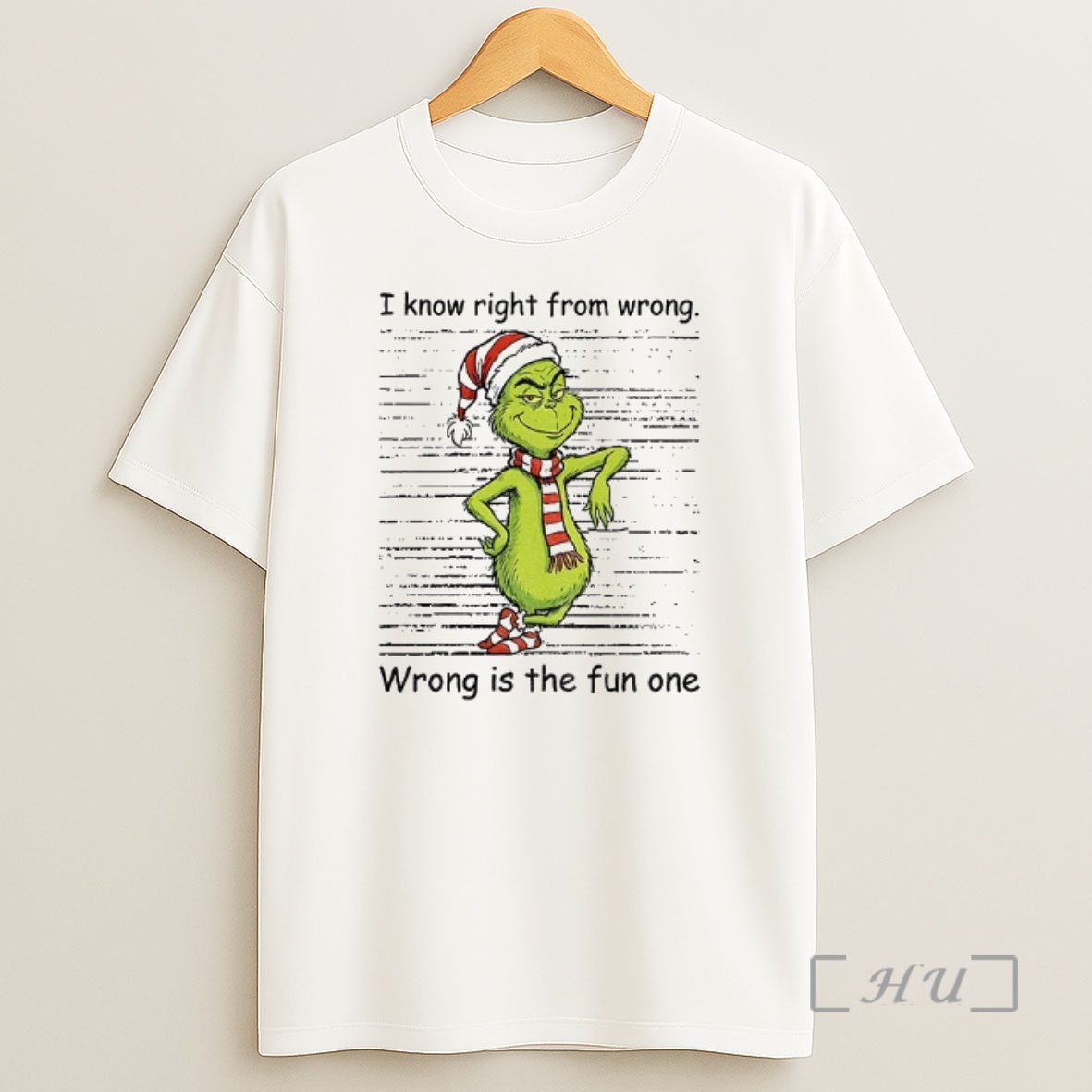 Officials Grinch Santa I Know Right From Wrong Wrong Is The Fun One Christmas Shirt Sweatshirt Tee