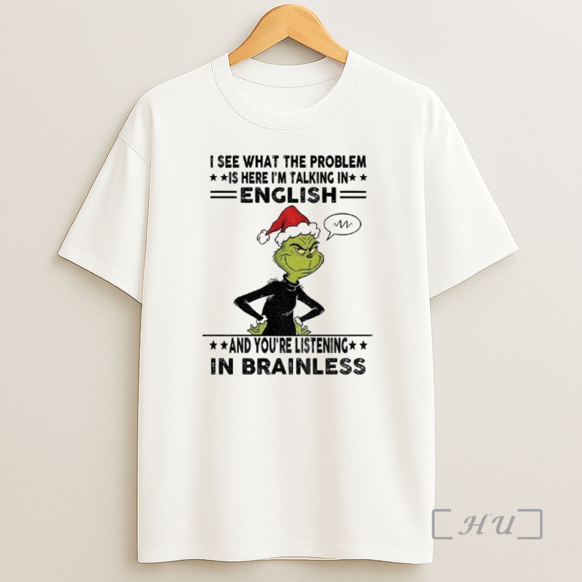 Officials Grinch Santa I See What The Problem Is Here Im Talking In English Santa Christmas Shirt Sweatshirt Tee