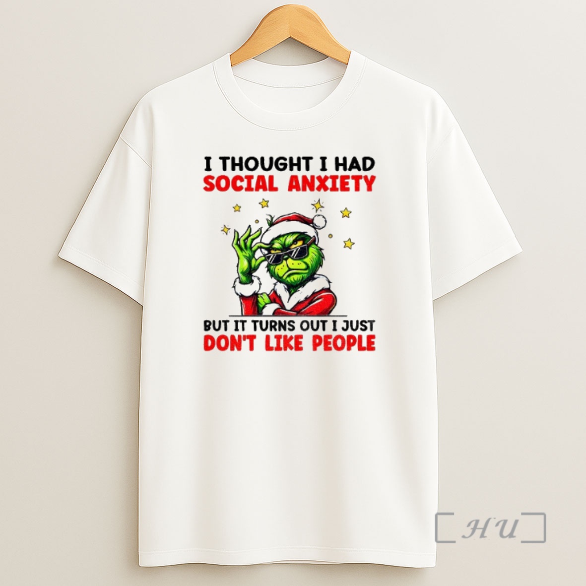 Officials Grinch Santa I Thought I Had Social Anxiety But It Turns Out I Just Dont Like People Merry Christmas Shirt Sweatshirt Tee