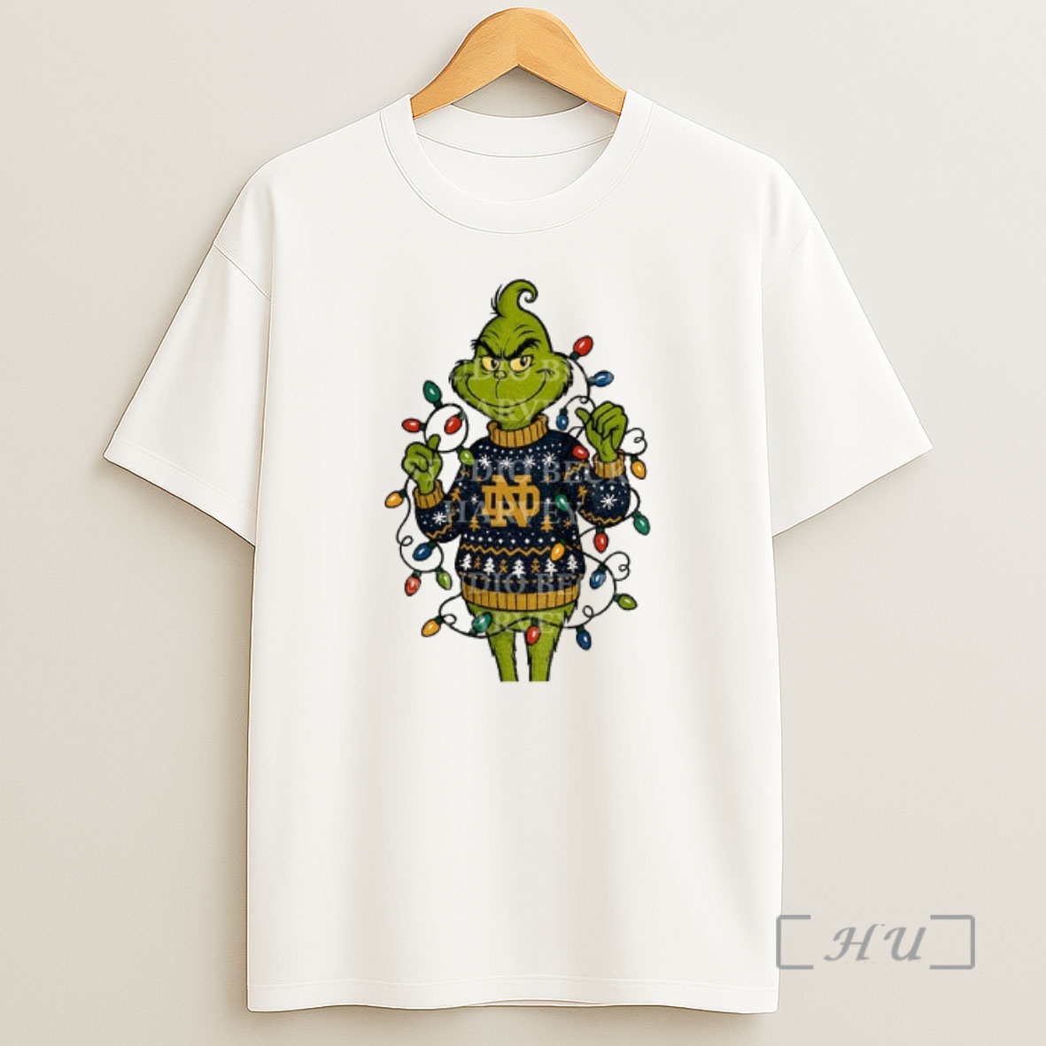 Officials Grinch Santa Notre Dame Fighting Irish Football Christmas 2025 Shirt Sweatshirt Tee