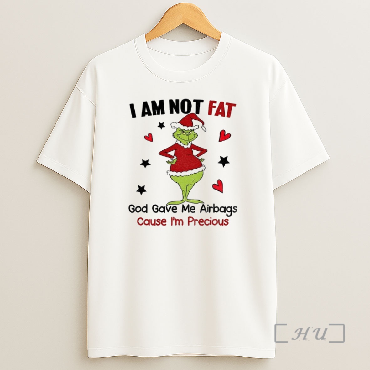 Officials Grinch Santa Hat Im Not Fat God Gave Me Airbags Cause Im Precious Merry Christmas Shirt Sweatshirt Tee