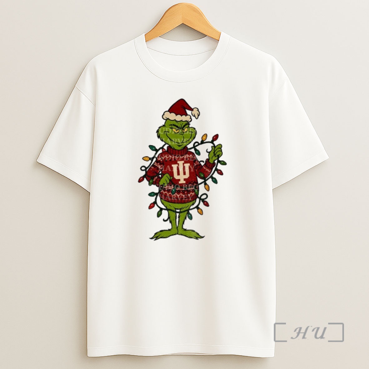 Officials Grinch Santa Hat Indiana Hoosiers Christmas Lights Merry Christmas Shirt Sweatshirt Tee