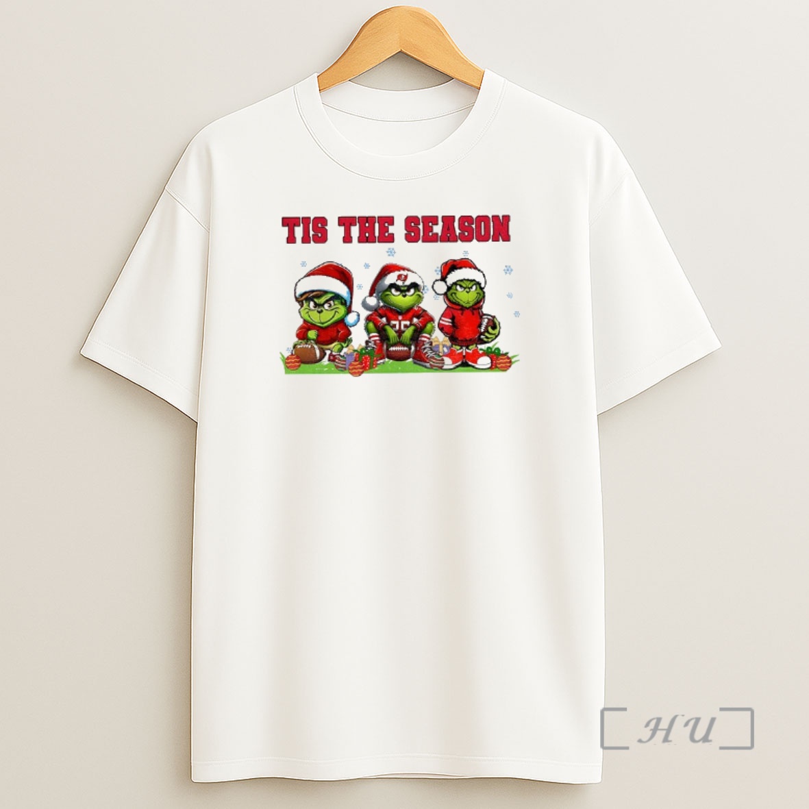 Officials Grinch Santa Hat Tampa Bay Buccaneers Nfl Football Tis The Season Christmas Shirt Sweatshirt Tee