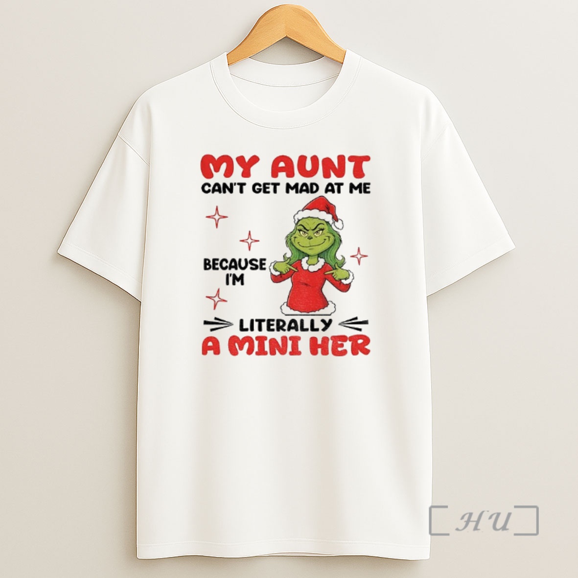 Officials Grinch Santa Hat My Aunt Cant Get Mad At Me Because Im Literally A Mini Her Christmas Shirt Sweatshirt Tee
