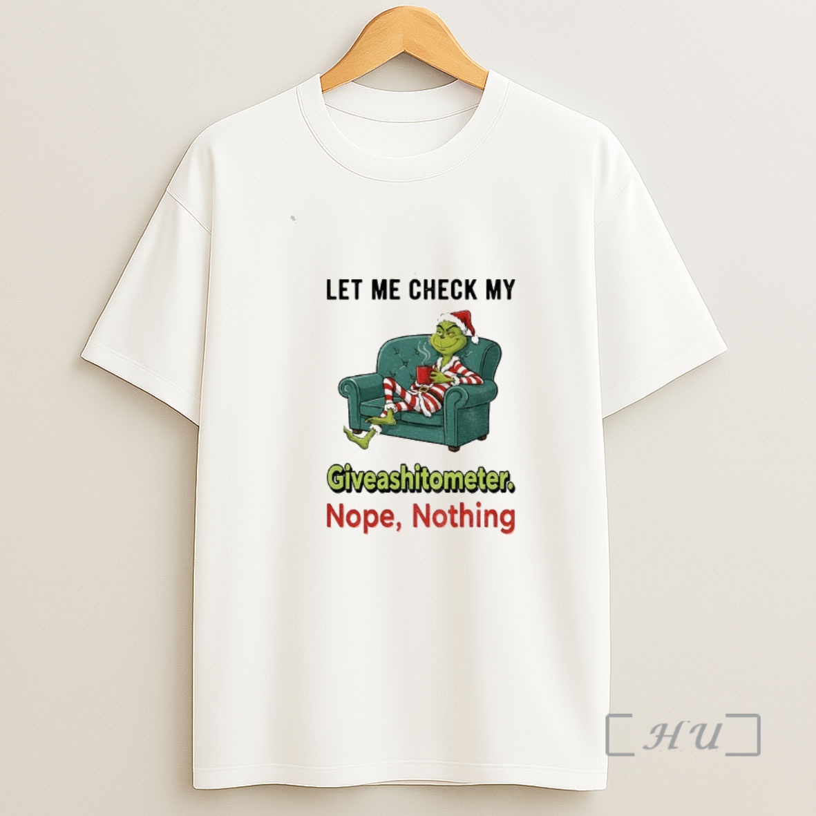 Officials Grinch Santa Let Me Check My Giveashittometer Nope Nothing Christmas Shirt Sweatshirt Tee