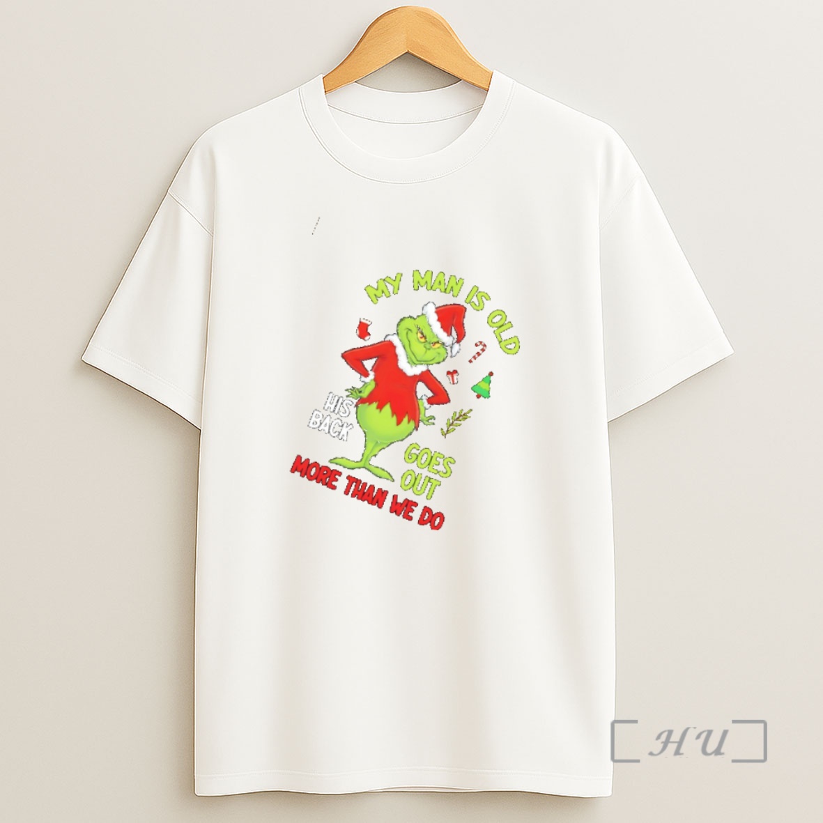 Officials Grinch Santa My Man Is Old His Back Goes Out More Than We Do Christmas Shirt Sweatshirt Tee