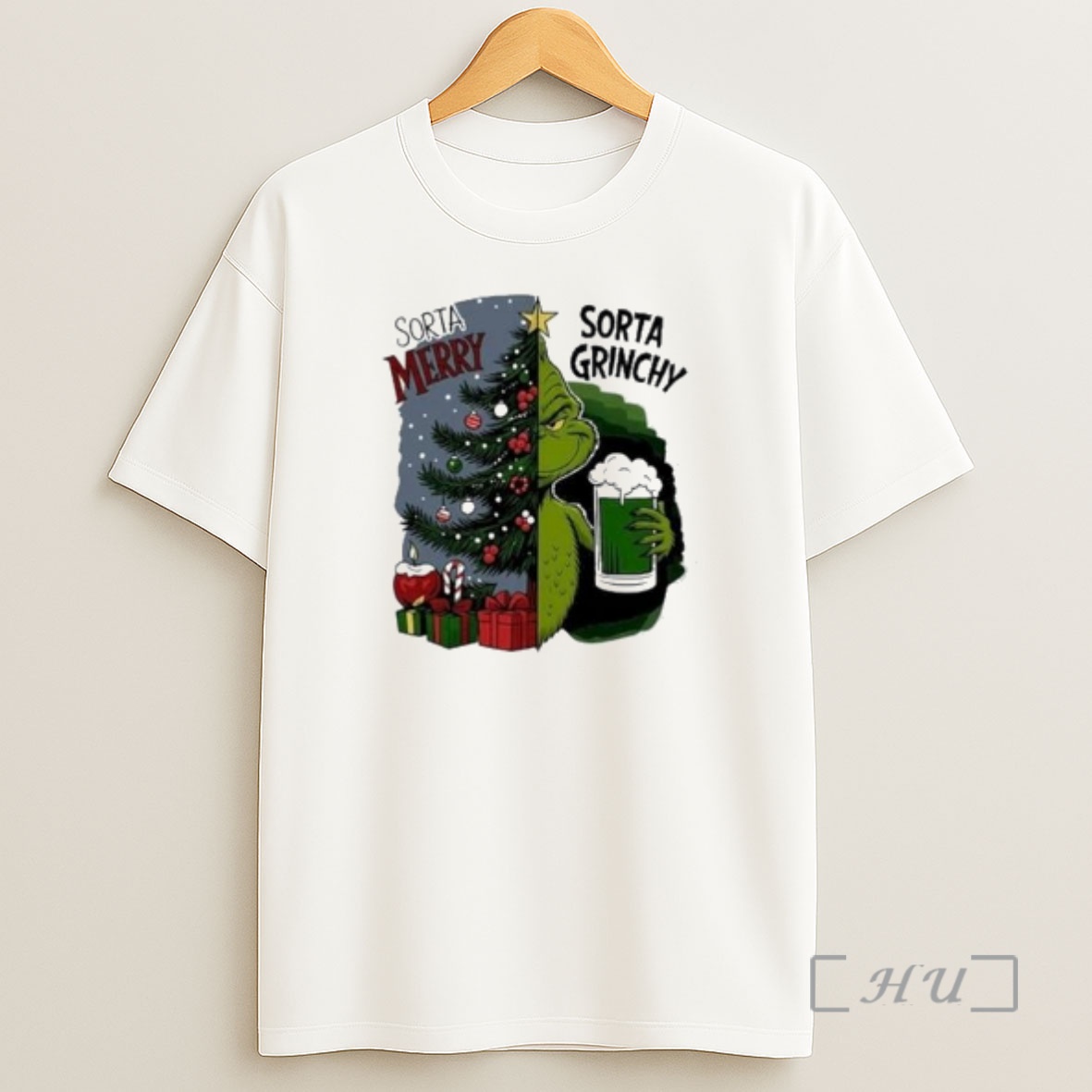 Officials Grinch Sorta Merry Sorta Grinchy Christmas Holiday Circle White Shirt Sweatshirt Tee