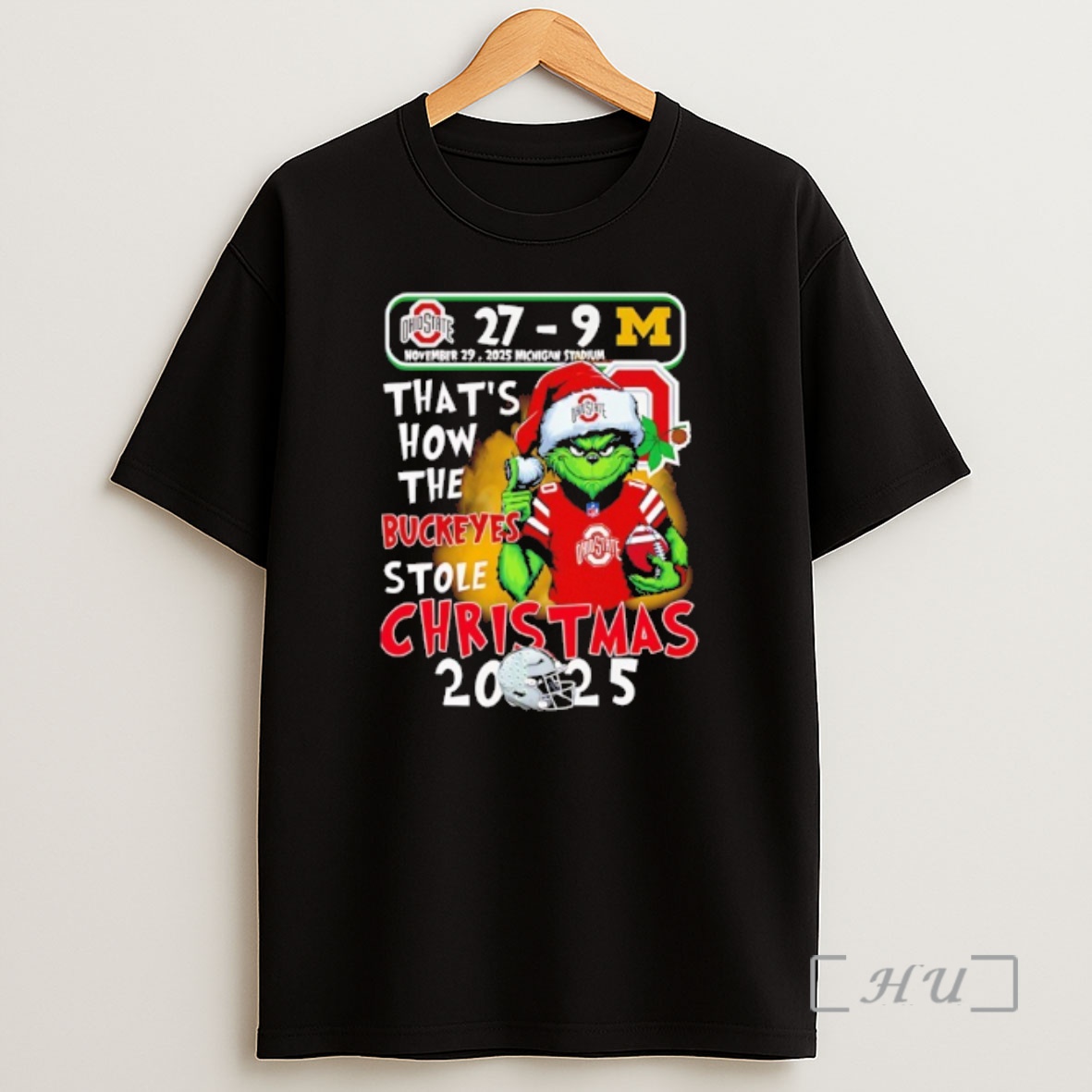 Officials Grinch That How The Ohio State Buckeyes Stole Christmas 2025 27 9 Michigan Score Premium Shirt Sweatshirt Tee