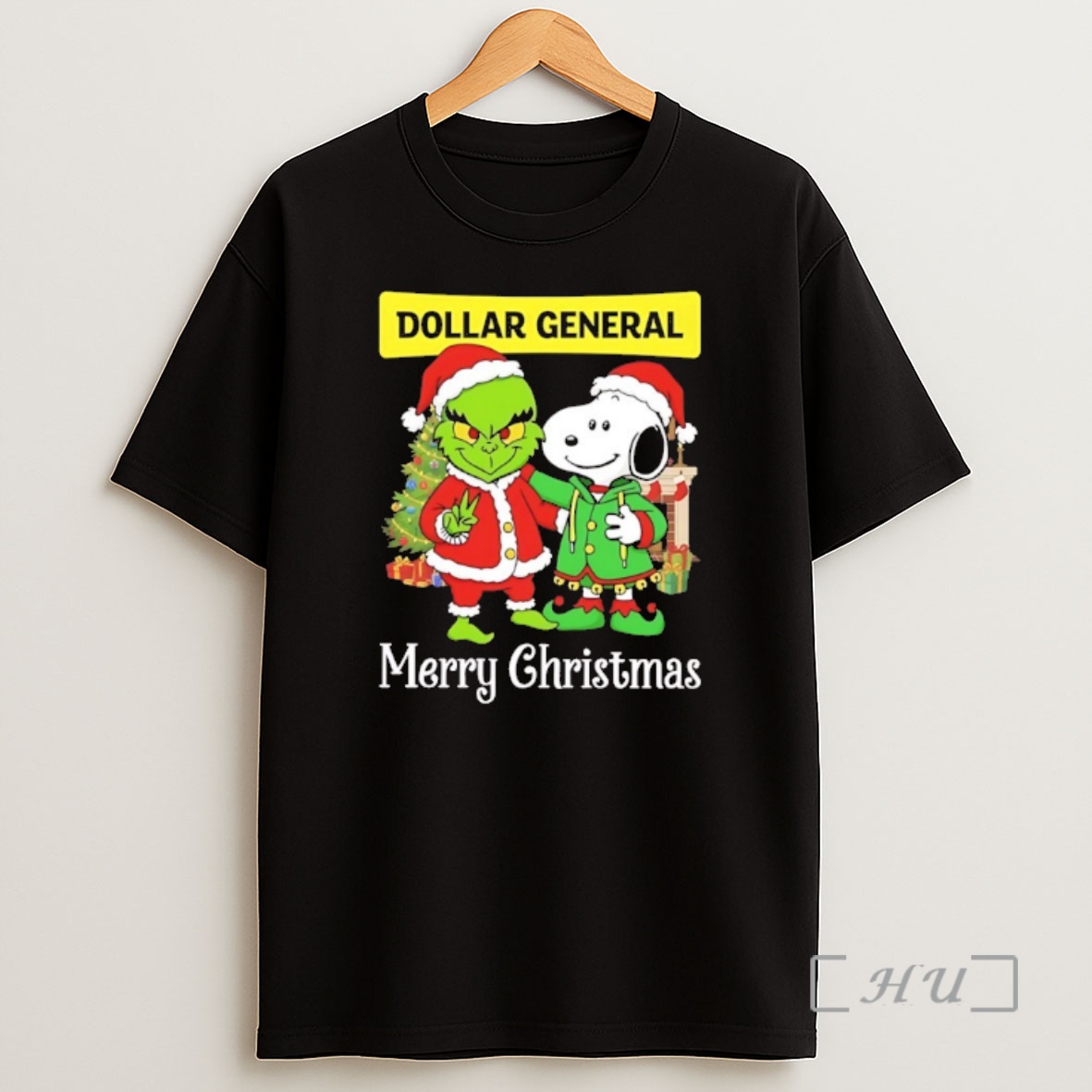 Officials Grinch And Snoopy Santas X Dollar General Merry Christmas Premium Shirt Sweatshirt Tee