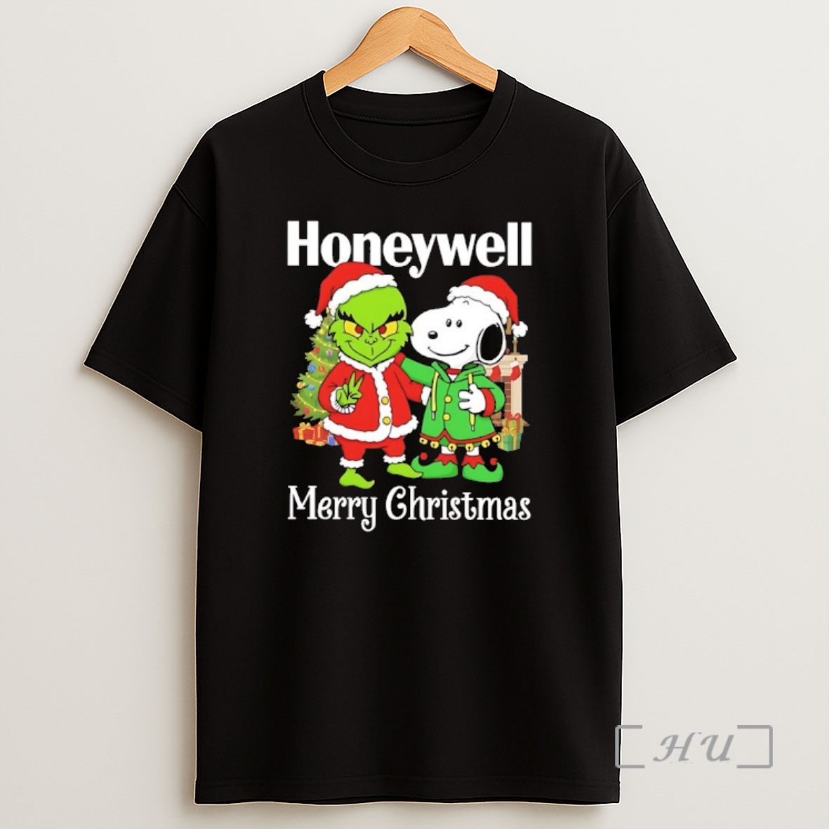 Officials Grinch And Snoopy Santas X Honeywell Merry Christmas Premium Shirt Sweatshirt Tee